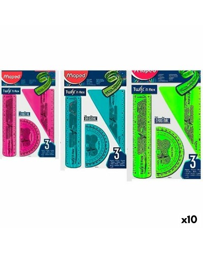 Ensemble de Règles Maped Twist'n Flex Original, 3 Pièces x 10 Unités
