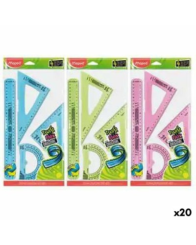 Maped Twist'n Flex Maxi - Set de 4 reglas flexibles para escuela y oficina
