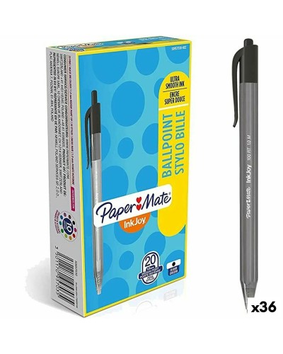 Penna Paper Mate Inkjoy 20 Pezzi, Punta Nero 1 mm, Scrittura Liscia