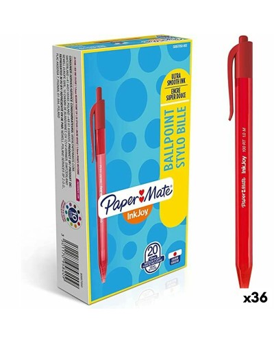 Penna Paper Mate Inkjoy, Confezione da 20, Punta 1 mm, Colore Rosso