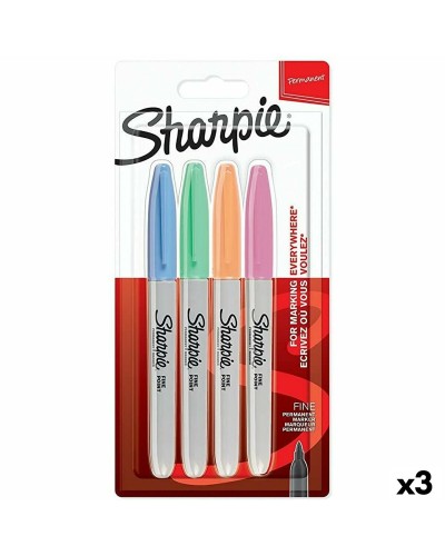 Pennarelli Sharpie Multicolore, Set da 4 Pezzi (3 Confezioni)