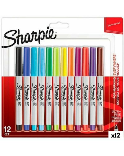 Set Viltstiften Sharpie Multicolour 12 Onderdelen 0,5 mm (12 Stuks)