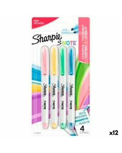 Tussisetti Sharpie S-Note Monivärinen 4 Kappaletta 1-3 mm (12 osaa)