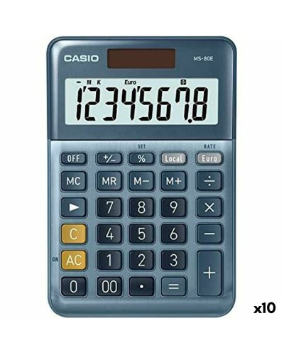 Calculatrice Casio MS-80E 10 Unités, Bleue
