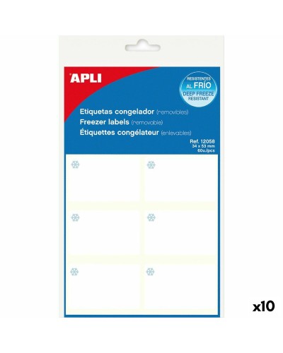 Etiketter Apli Vit Frys 10 Blad 34 x 53 mm (10 antal)