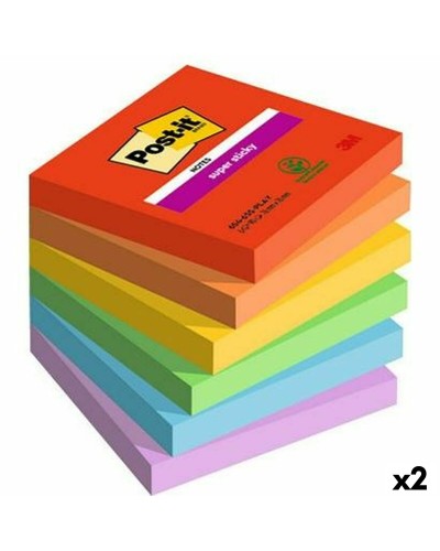 Post-it Super Sticky Haftnotizen Multicolor, 6 Blöcke à 76 x 76 mm
