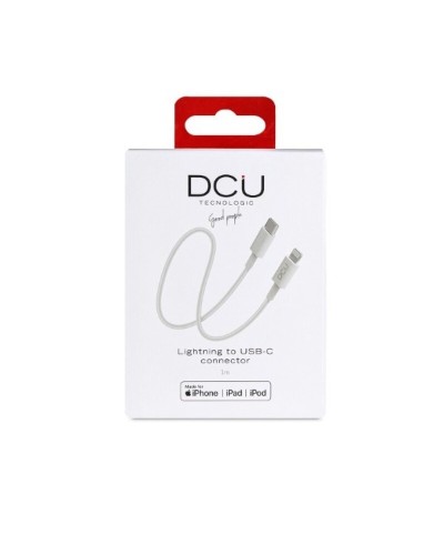 Cable USB-C a Lightning iPhone DCU 1mt Blanco Carga Rápida
