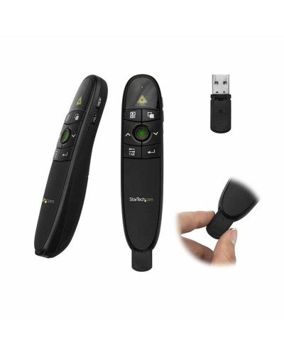 StarTech PRESREMOTEG: Kabellose Präsentationsfernbedienung mit Laserpointer Schwarz
