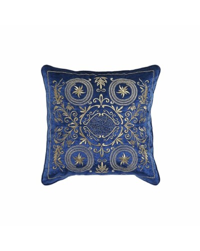 Coussin DKD Home Decor 45x45 cm, Bleu Azur Doré, Design Unique
