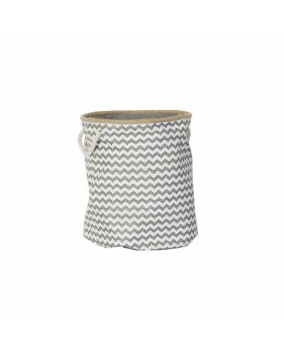 DKD Home Decor Aufbewahrungskorb aus Jute mit Zickzackmuster, 38 x 38 x 45 cm
