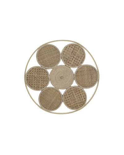 Seinäkoriste DKD Home Decor 45,5 x 2 x 45,5 cm Luonnollinen