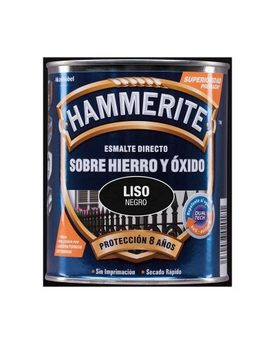 Hammerite Esmalte Antioxidante Negro Brillante 750 ml - Protección Duradera
