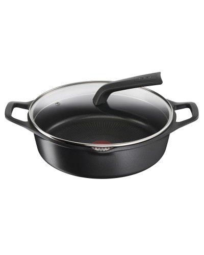 Casserole Tefal 28cm avec Couvercle, Antiadhésive, Noir
