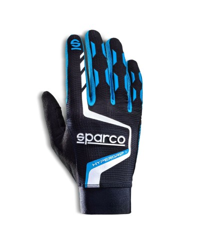 Sparco HYPERGRIP+ Guanti Kart Nero/Blu - Taglia 9 - Ottima Presa
