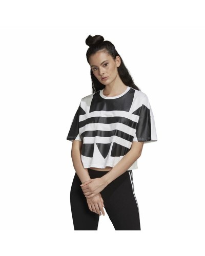 Adidas Damen T-Shirt Big Logo - Sportliche Baumwolle Kurzarm - Freizeit & Training
