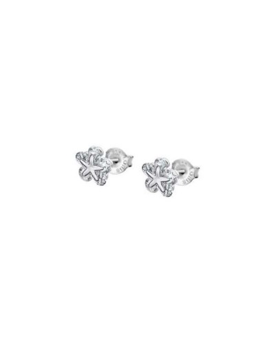 Lotus Women's Earrings LP3107-4/1 Silver Hoop Crystals
