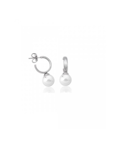 Majorica Boucles d'Oreilles Femme Perle Blanche 8mm Argent 925 Élégantes
