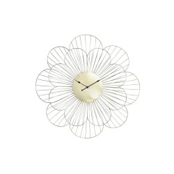 Reloj de Pared DKD Home Decor Flor Dorado: Elegante Elemento Decorativo con Motivo Floral
