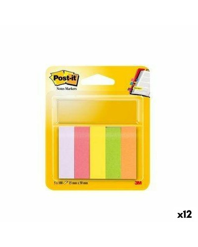 Notes Adhésives Post-it 48 mm x 48 mm, Multicolore, Lot de 12
