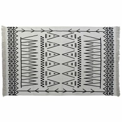Tapijt DKD Home Decor 160 x 250 x 0,7 cm Zwart Polyester Katoen Wit Ikat Boho