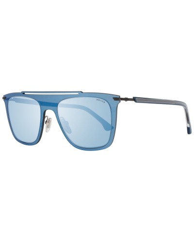 Police SPL581 Gafas de Sol para Hombre, Lentes Gris-Azul Espejadas 52mm
