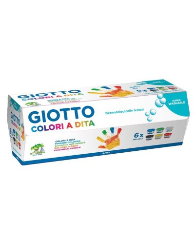 Giotto Set Dita - Pittura a Dita Multicolore 100 ml (6 Pezzi)