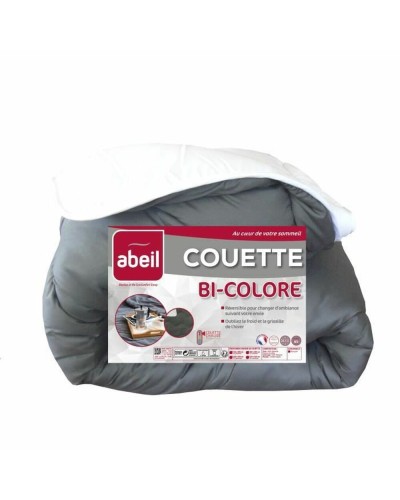 Couette Abeil Blanc/Gris, Ultra Chaude 350 g/m², Taille Unique 200 x 200 cm
