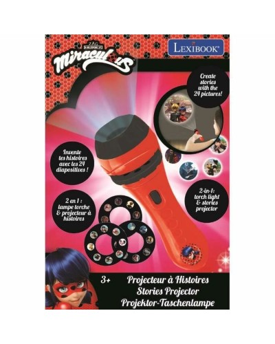 Lexibook Lampe Torche Miraculous Projecteur Conteuse - Lumières et Histoires pour Enfants
