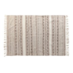 Tappeto Boho DKD Home Decor Frange in Poliestere-Cotone, 120 x 180 cm: Stile Bohemien per Caldo Confort
