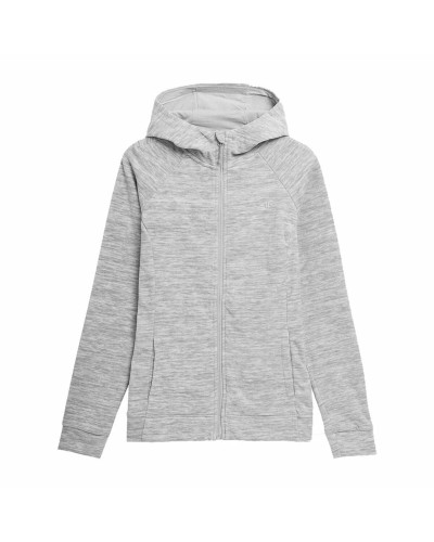 4F Damen Fleece Hoodie Grau - Sport & Freizeit
