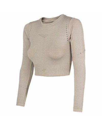 4F Sudadera de Mujer Beige Sin Capucha Básica - Comodidad & Estilo
