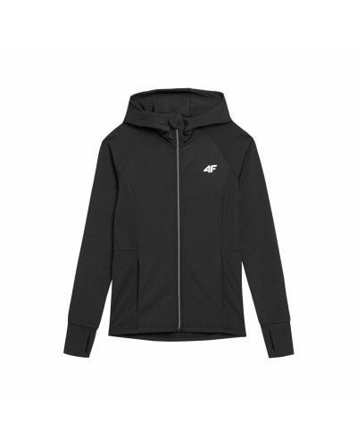 4F Damen Fleecejacke mit Kapuze BLDF010 Schwarz - Sport & Freizeit
