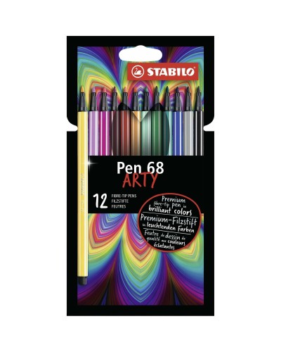 Pennarelli Stabilo Pen 68 ARTY, Set da 12 Multicolore per Disegnare e Colorare