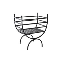 DKD Home Decor Support à Bois en Acier : Stable et Spacieux pour Cheminée
