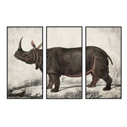 Tableau DKD Home Decor "Rhinocéros Colonial" : Ajout élégant à votre maison (180 x 120 cm)
