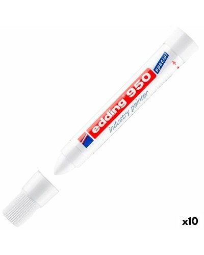 Edding 950 Permanentmarker Weiß, 10er Packung für dauerhafte Beschriftung
