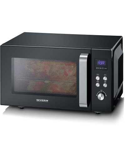 Severin Microondas Grill 25L 900W Negro - Horno Multifunción Cocción Rápida
