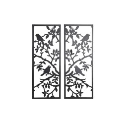 DKD Home Decor | Set of 2 Shabby Chic Metal Birds | Wall Decoration | (35 x 1.3 x 91 cm)
