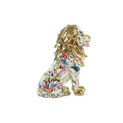 Estatua León Decorativa Dorada de Resina Moderna, 21x14,5x27 cm - DKD Home Decor
