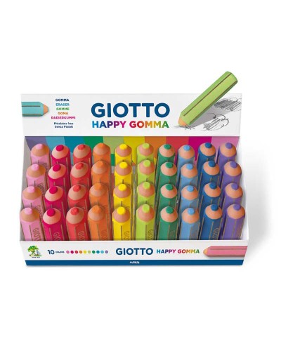 Giotto Happy Gomma Multicolore: 40 Gomme da Cancellare Premium per Precisione e Pulizia