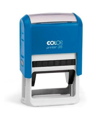 Sigillo Colop Azzurro Rettangolare 30 x 50 mm per Documenti