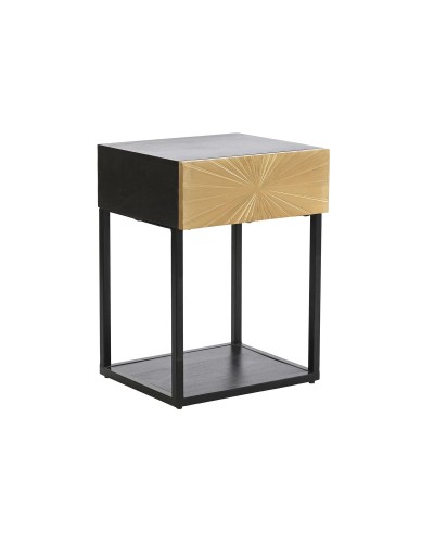 DKD Home Decor Bedside Table Black 35x40x55cm Metal and Wood

