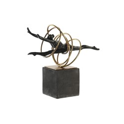 Statua Decorativa DKD Home Decor Nero Oro Metallo-Resina, Moderno (36x14x29,5cm)
