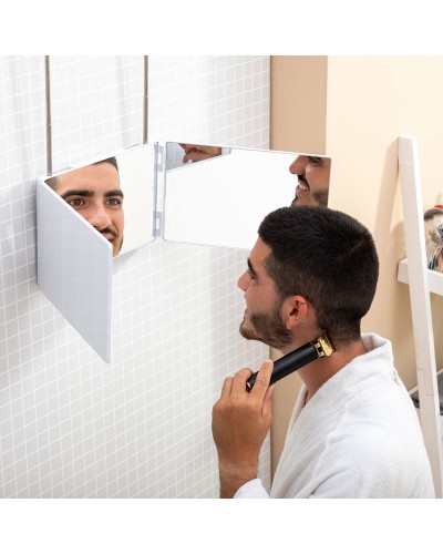 Miroir de Salle de Bain SelfKut avec Éclairage LED à 360° pour une Expérience de Coupe Parfaite.
