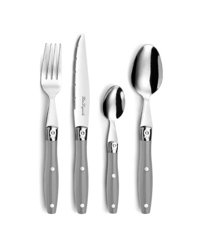 Cutlery Set Lou Laguiole Comptoir Grey Metal 24 Pieces