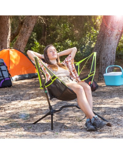 InnovaGoods Chaise Pliante à Bascule Kamprock - Idéale Camping & Détente
