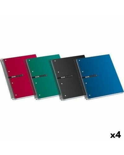 Set di 4 Quaderni ENRI A5 Multicolore, 160 Fogli - Ideali per Note, Appunti e Diario