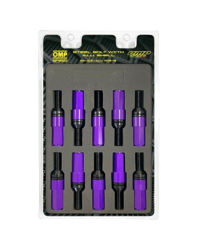 OMP Kit Vis Violettes 28mm M12 x 1.25 - Fixation Voiture Sportive
