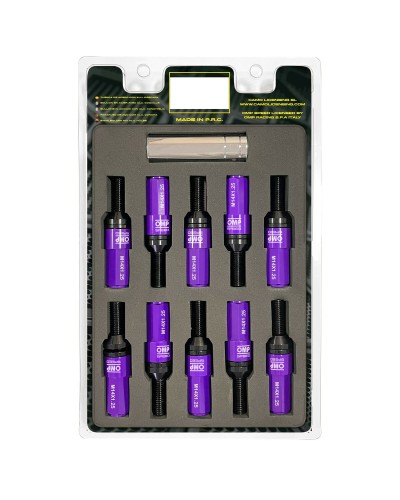 OMP Kit Tornillos de Rueda Morados 28mm, M14 x 1.25 - Tuning Coche
