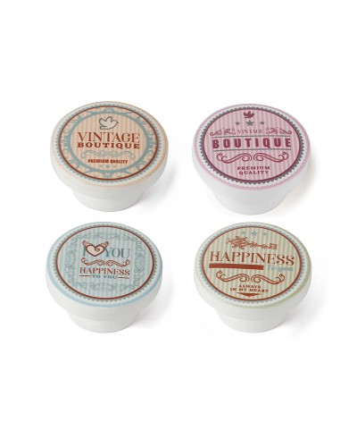 Dörrhandtag Rei m8 Ø 40 x 22 mm bokträ 4 Delar Illustrerad